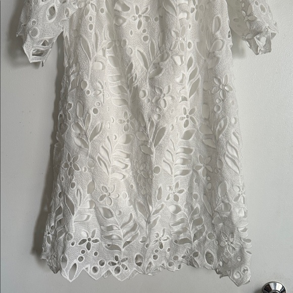 PrettyGarden White on White Short Sleeve Dress / NWT - Picture 2 of 4